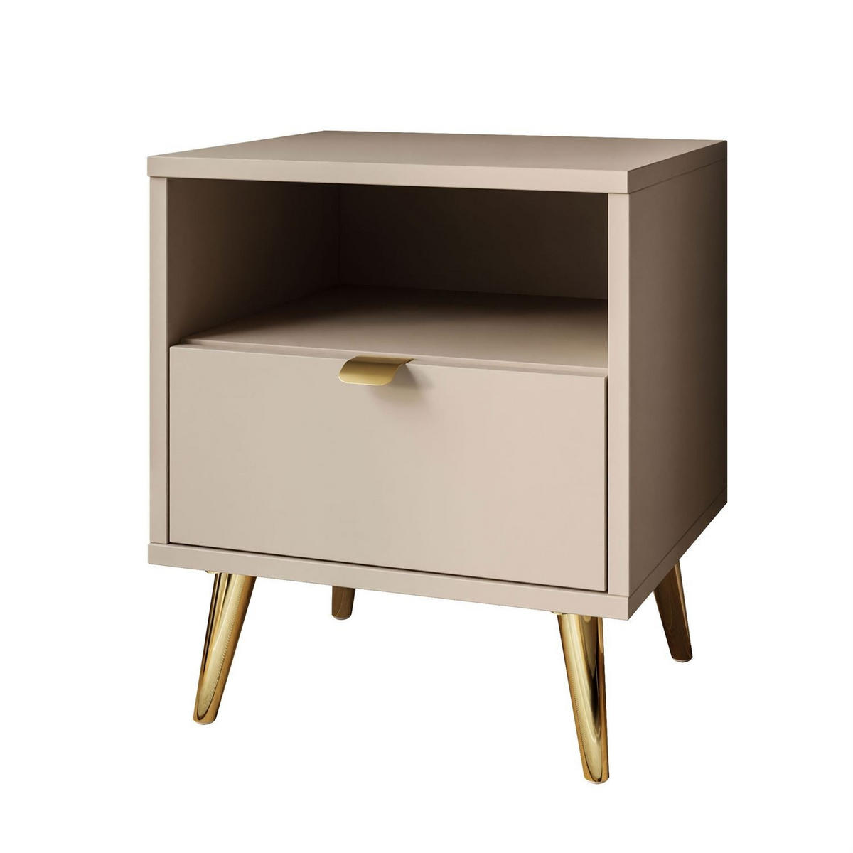 NACHTTISCH ALDO mit LED-Beleuchtung Kaschmir - Kaschmir, Holzwerkstoff (38/46/33cm) - Lookway