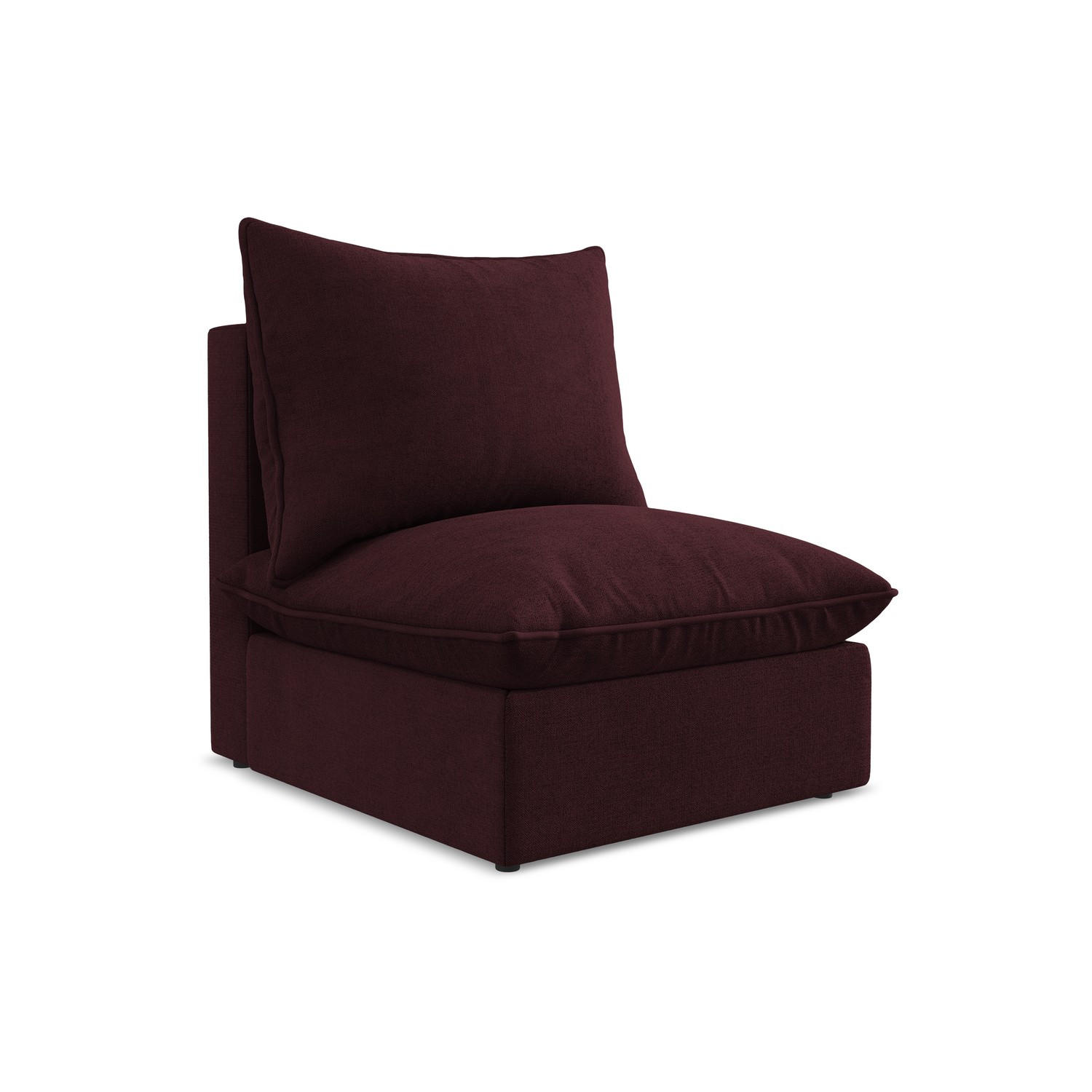 SOFAELEMENT Strukturstoff Rot - Rotbraun/Schwarz, Holzwerkstoff/Kunststoff (75/77/90cm) - LaMiaSofa