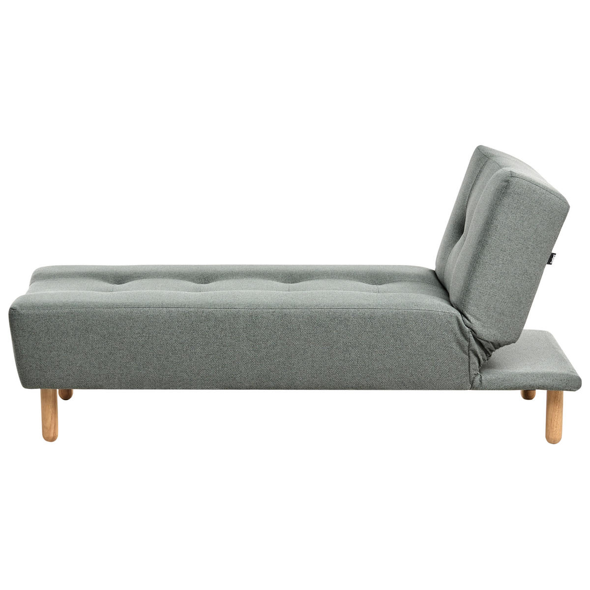 ČALOUNĚNÉ LEHÁTKO CHAISE LONGUE Látka Zelené Alsten - zelená barva/hnědá, textil (75/80/161cm) - Beliani