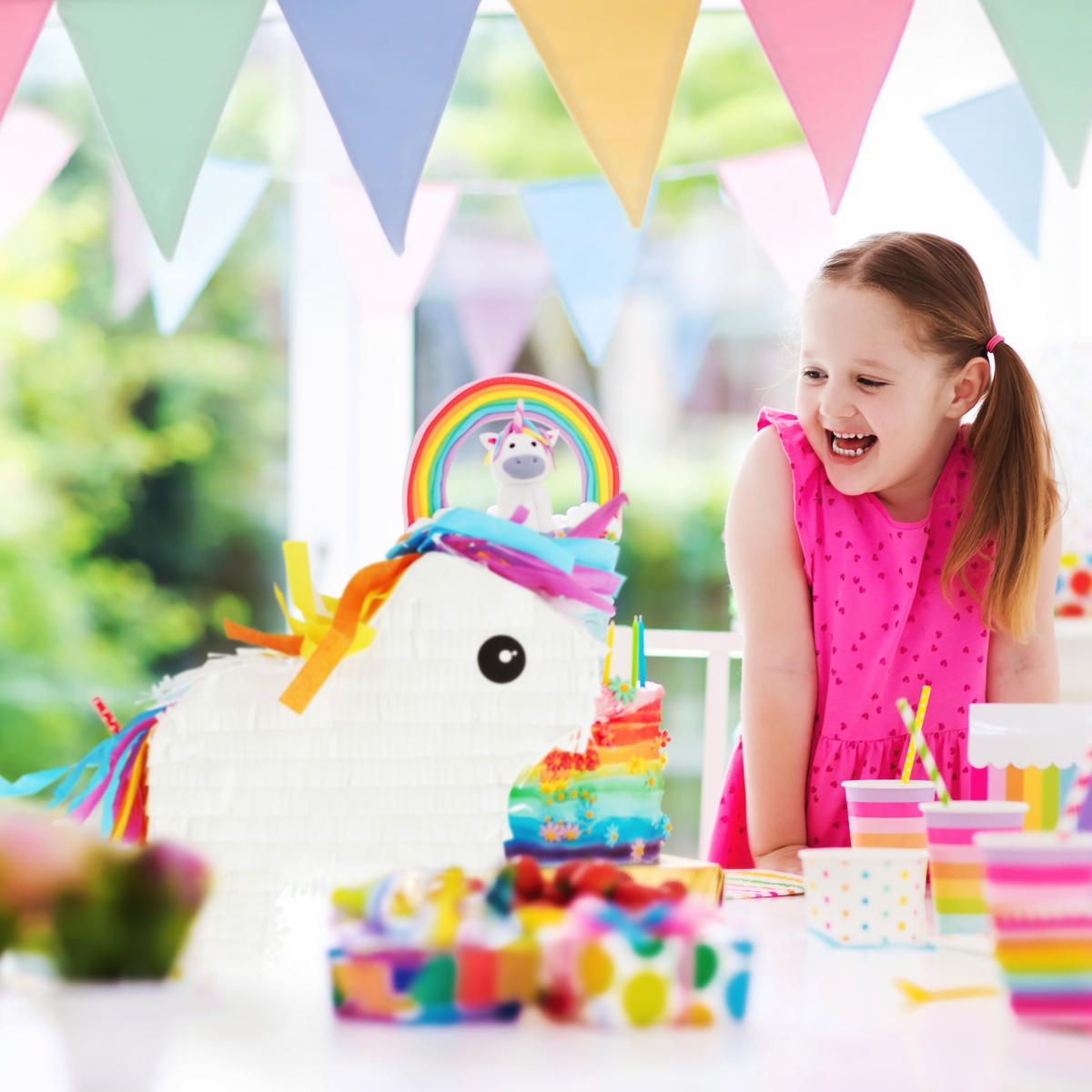 MINI-PINATA - Weiß, Papier/Wellpappe (24/25/7cm) - Relaxdays