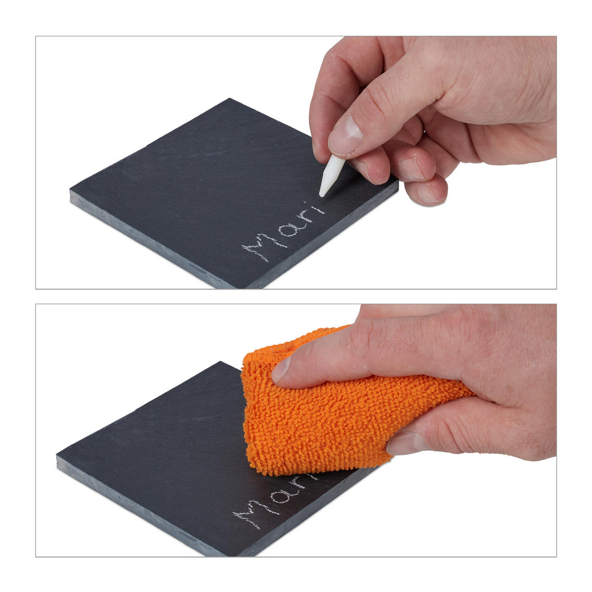 8XPODLOŽKY z bridlice - viacfarebná, plast/kameň (11.5/11.5cm) - Relaxdays