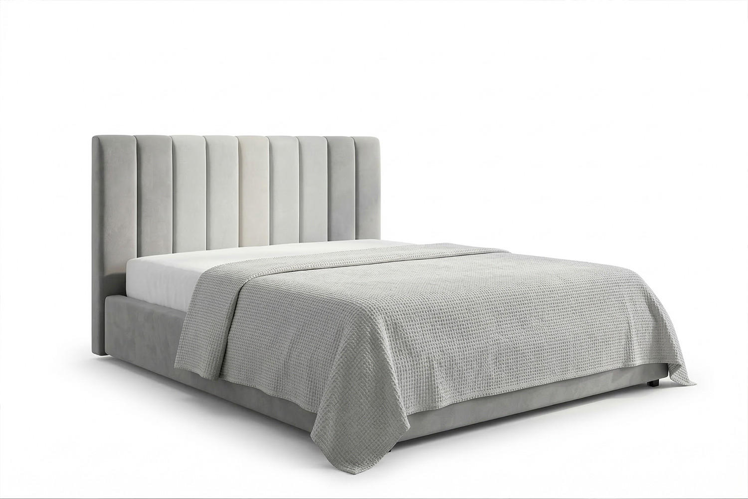 POLSTERBETT CATTURA Grau Velvet - Grau, Textil (160/200cm) - KAWOLA