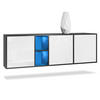 SIDEBOARD Cuba Türen in Weiß Hochglanz - Weiß Hochglanz, Holzwerkstoff (182/53/35cm) - Vladon
