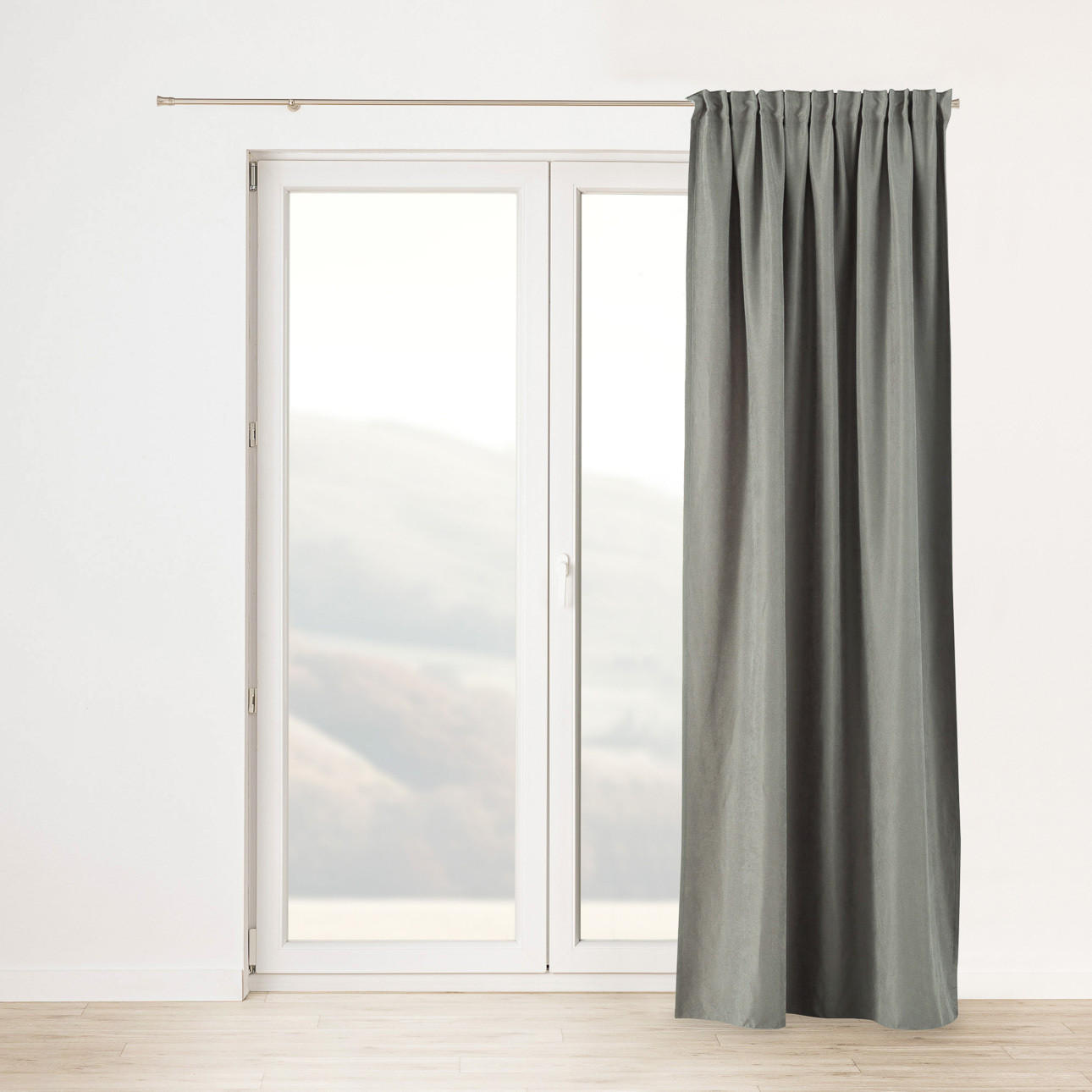 FERTIGVORHANG mit Schlaufenband grau 140 x 280 cm - Grau, Textil (140/280/1cm) - Dekoria