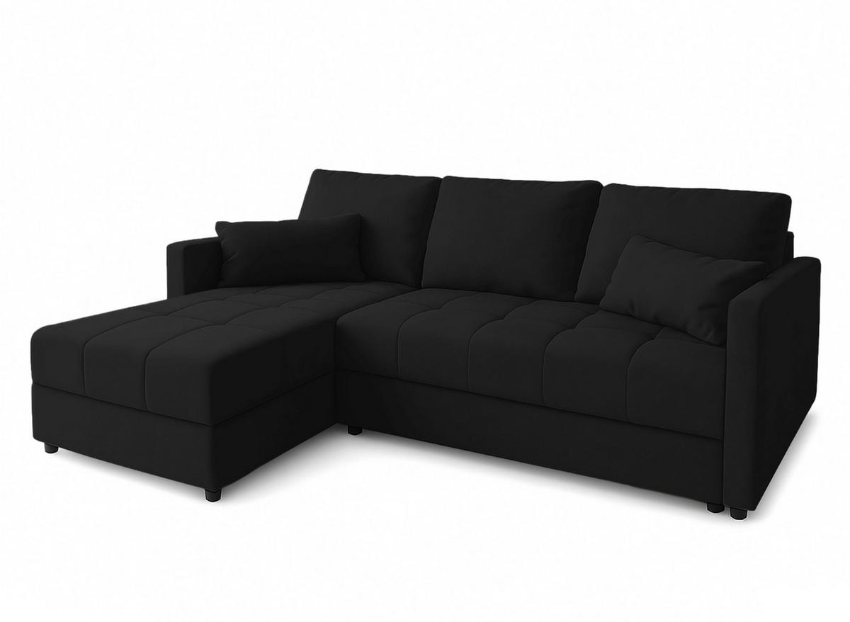 ECKSOFA L Form Dolceo Rabenschwarz 226/140/78 cm – Schlaffunktion Universell Links Rechts - Anthrazit/Schwarz, Kunststoff/Textil (140/226cm) - AX Living