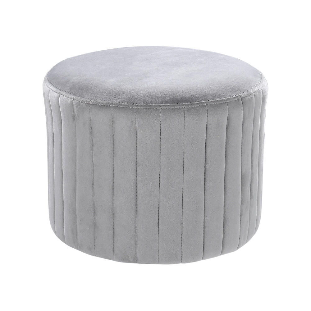 POLSTERHOCKER 40/40/30 cm Runder Flanell Grau - Grau, Textil (40/30/40cm) - Livingandhome