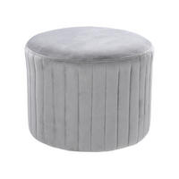 POLSTERHOCKER 40/40/30 cm Runder Flanell Grau - Grau, Textil (40/30/40cm) - Livingandhome
