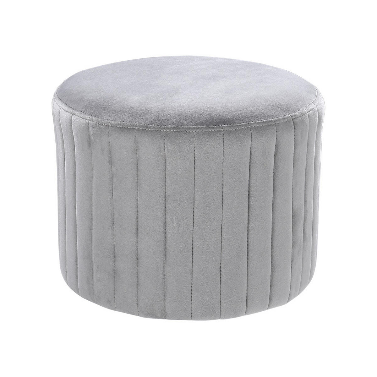 POLSTERHOCKER 40/40/30 cm Runder Flanell Grau - Grau, Textil (40/30/40cm) - Livingandhome