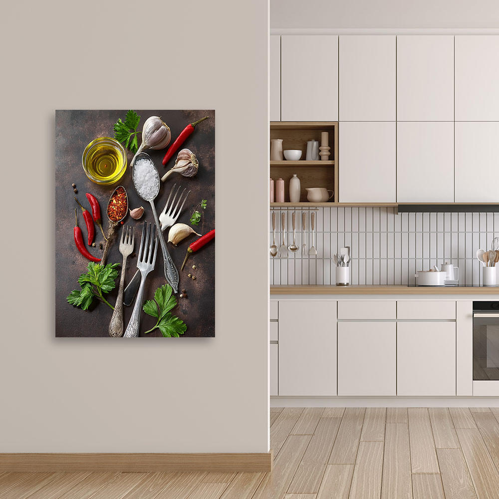 LEINWANDBILD Gewürze Paprika Food Kitchen 40x60cm - Multicolor, Textil (40/60cm) - Feeby