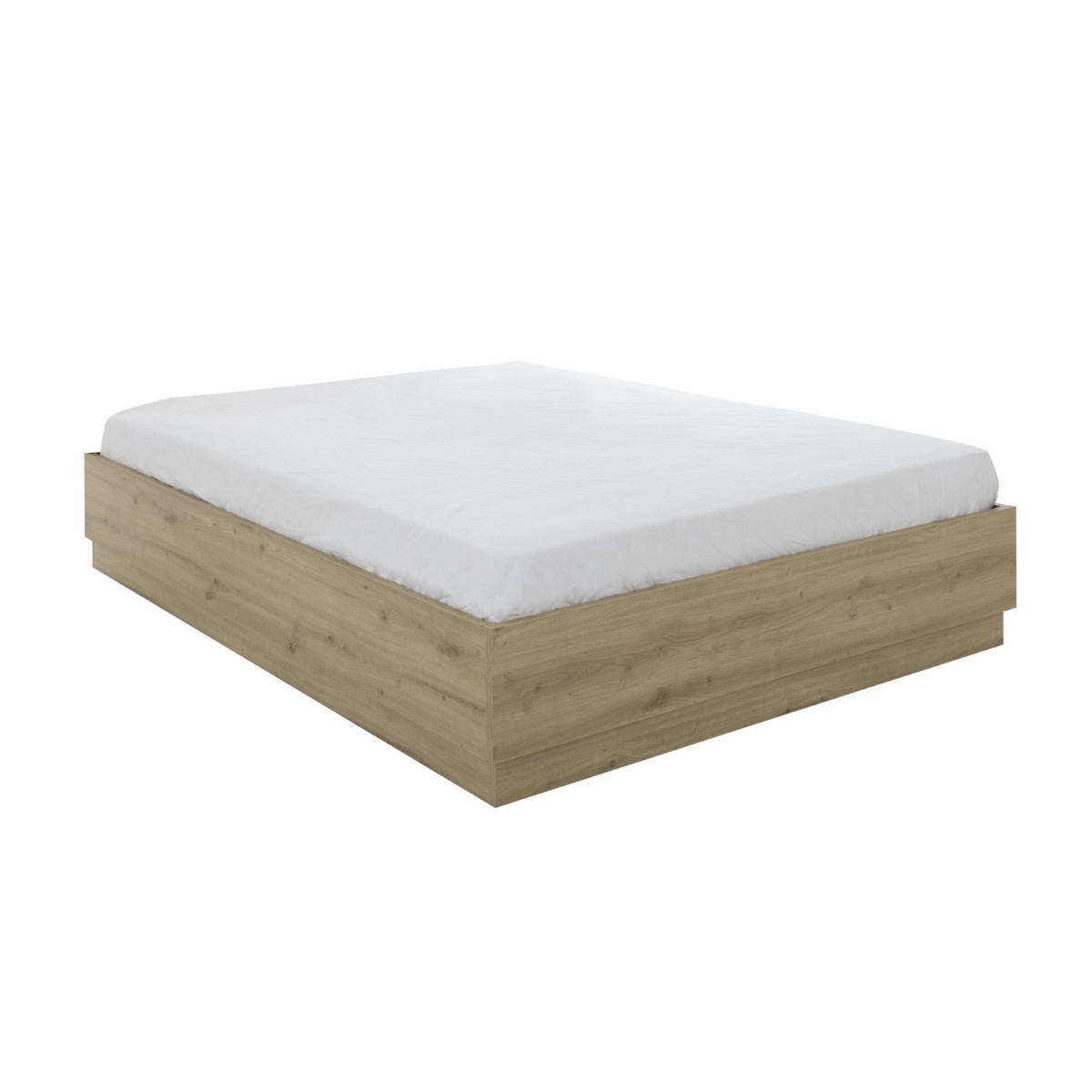BETTKASTEN 140 x 190 cm Dekor Eiche TIDY 145/194/36 cm - Eschefarben, Holzwerkstoff (190/140cm) - Calicosy