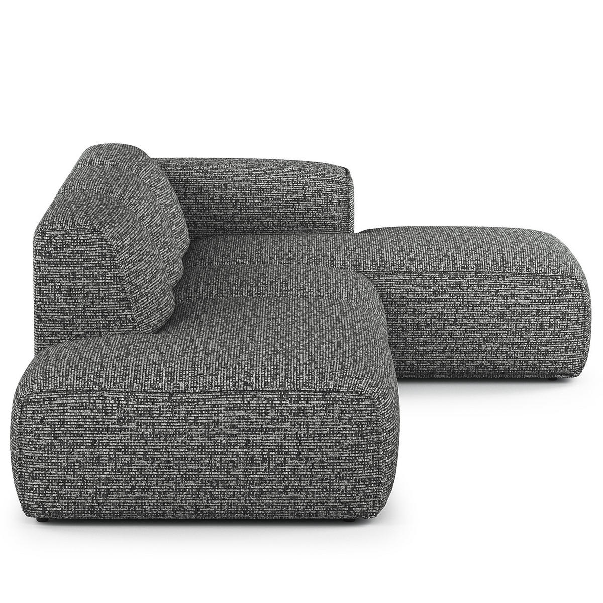 ECKSOFA mit Chaiselongue - Schwarz/Grau, Kunststoff/Textil (290/173cm) - home24
