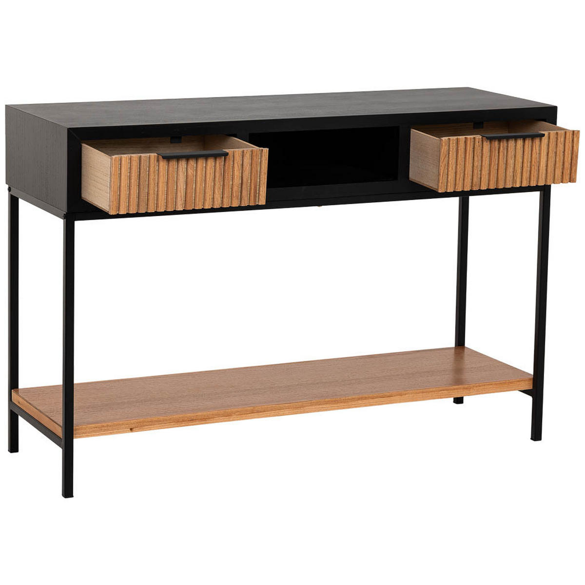 KONSOLENTISCH aus Metall und Holz, 120x40x69cm - Braun, Holz (40/120/69cm) - Wanderlust