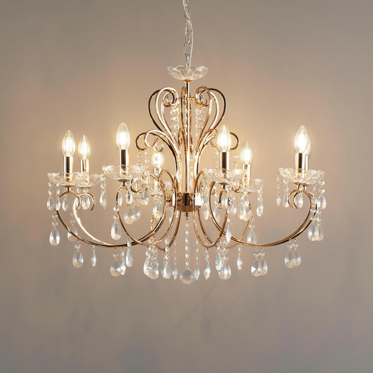 KRONLEUCHTER Pavia, Roségold, 80cm - Roségold, Glas (80/80/60cm) - KOSILUM