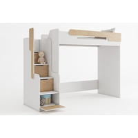 HOCHBETT ARTHUR 90/200 in Weiß/Eiche - Eichefarben/Weiß, Holzwerkstoff (90/200cm) - Deine Möbel 24