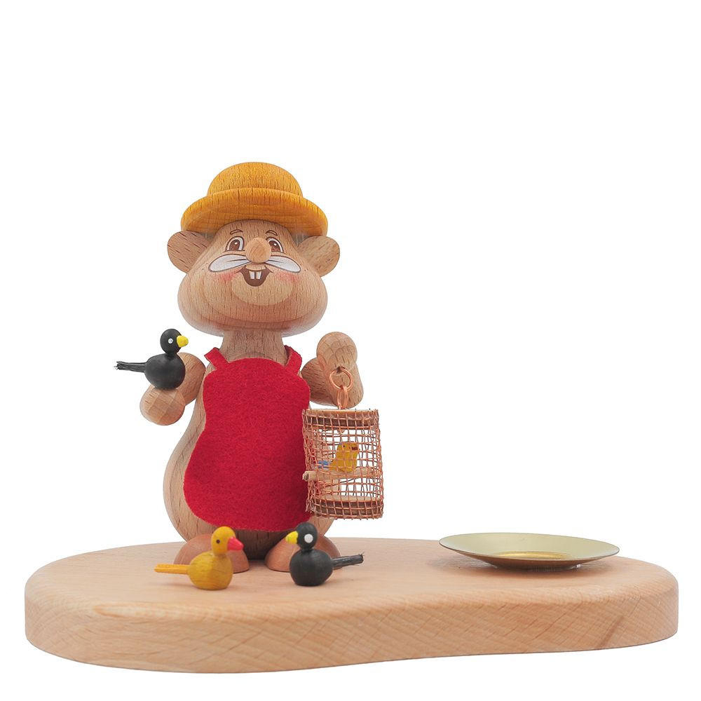 HOLZFIGUR Hamster Vogelzüchter mit Kerzenhalter 11 cm - Multicolor, Metall (14/1/0.1cm)