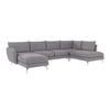 WOHNLANDSCHAFT Elou Grau Luxusmicrofaser - Chromfarben/Grau, Textil/Metall (336/87/200cm) - S-Style Möbel