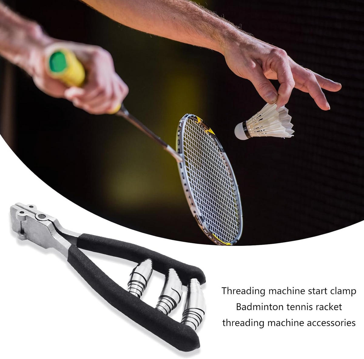 ZANGE – Für das Besaiten von Tennis- und Badmintonschlägern – Schwarz - Schwarz, Metall (8.5/4.5/2cm) - DCA