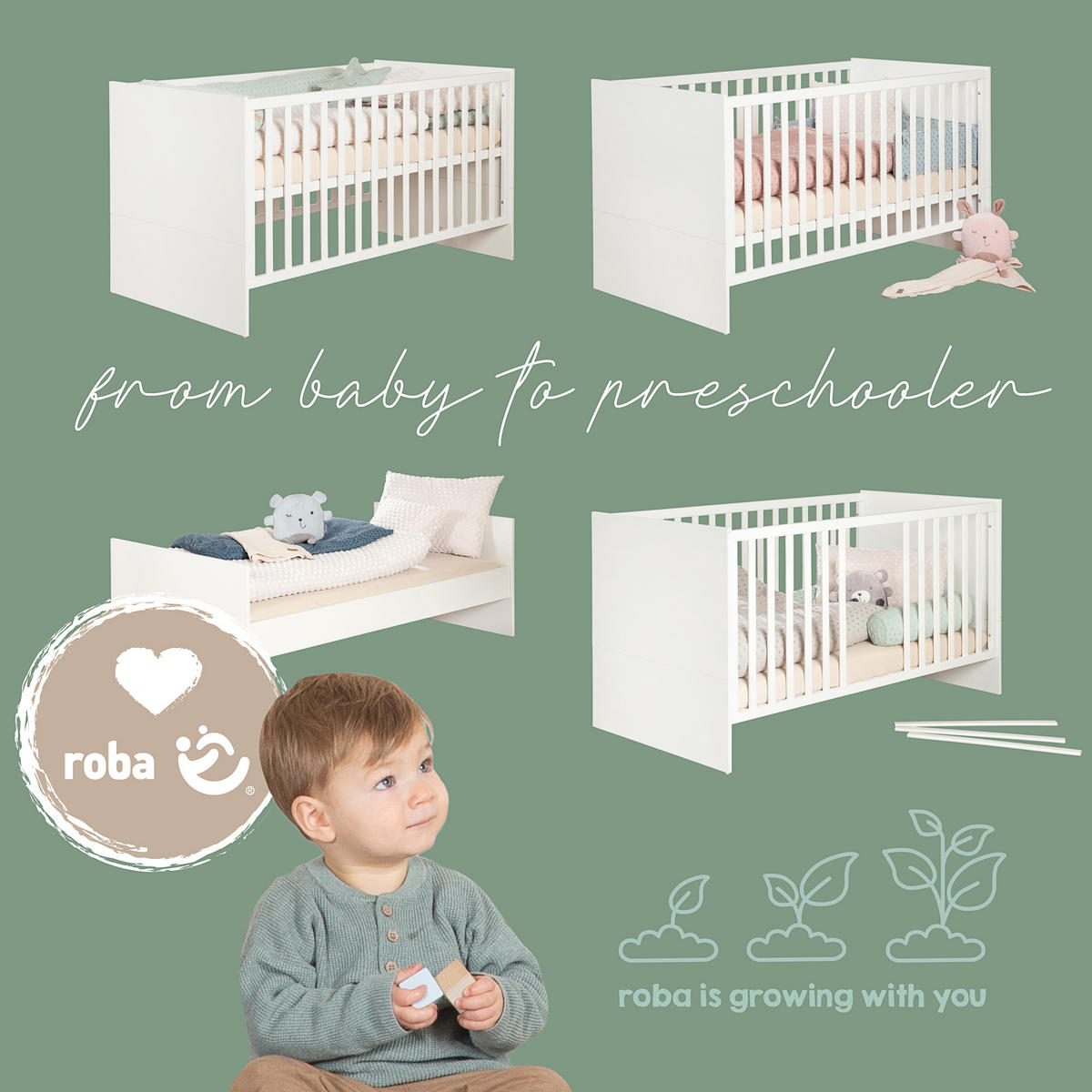 BABYBETT Momo 70x140 cm - Kaschmir, Holzwerkstoff (70/140cm) - Roba