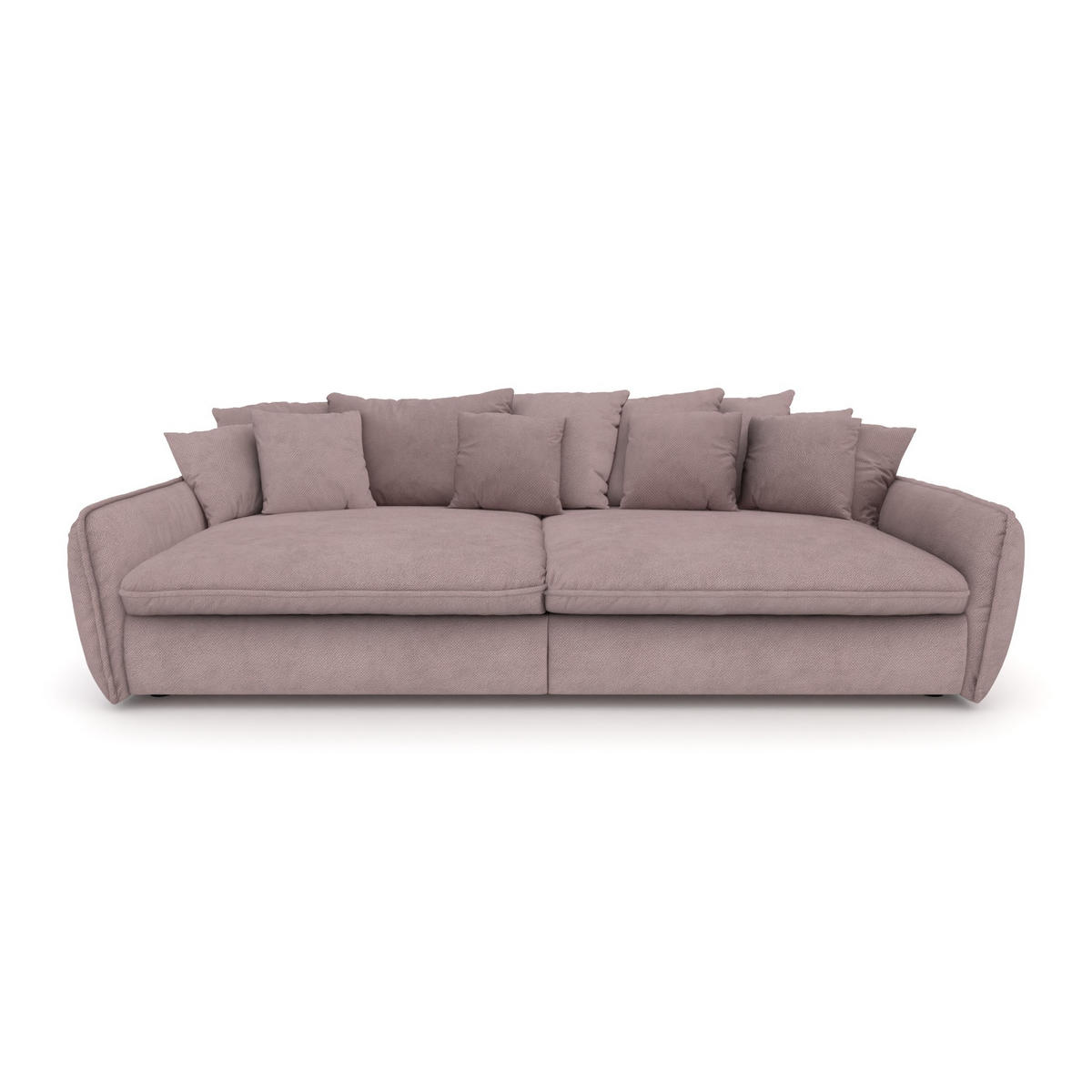 BIGSOFA Hereford XXL Velvet Rosa inkl. 12 Kissen 274/131/61 cm - Altrosa, Kunststoff/Textil (274/61/131cm) - foamnova