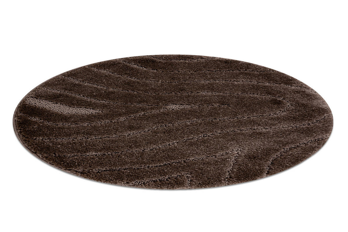 TEPPICH Dywaniki łazienkowe 100 cm - Braun, Textil (100/100cm) - rugsX