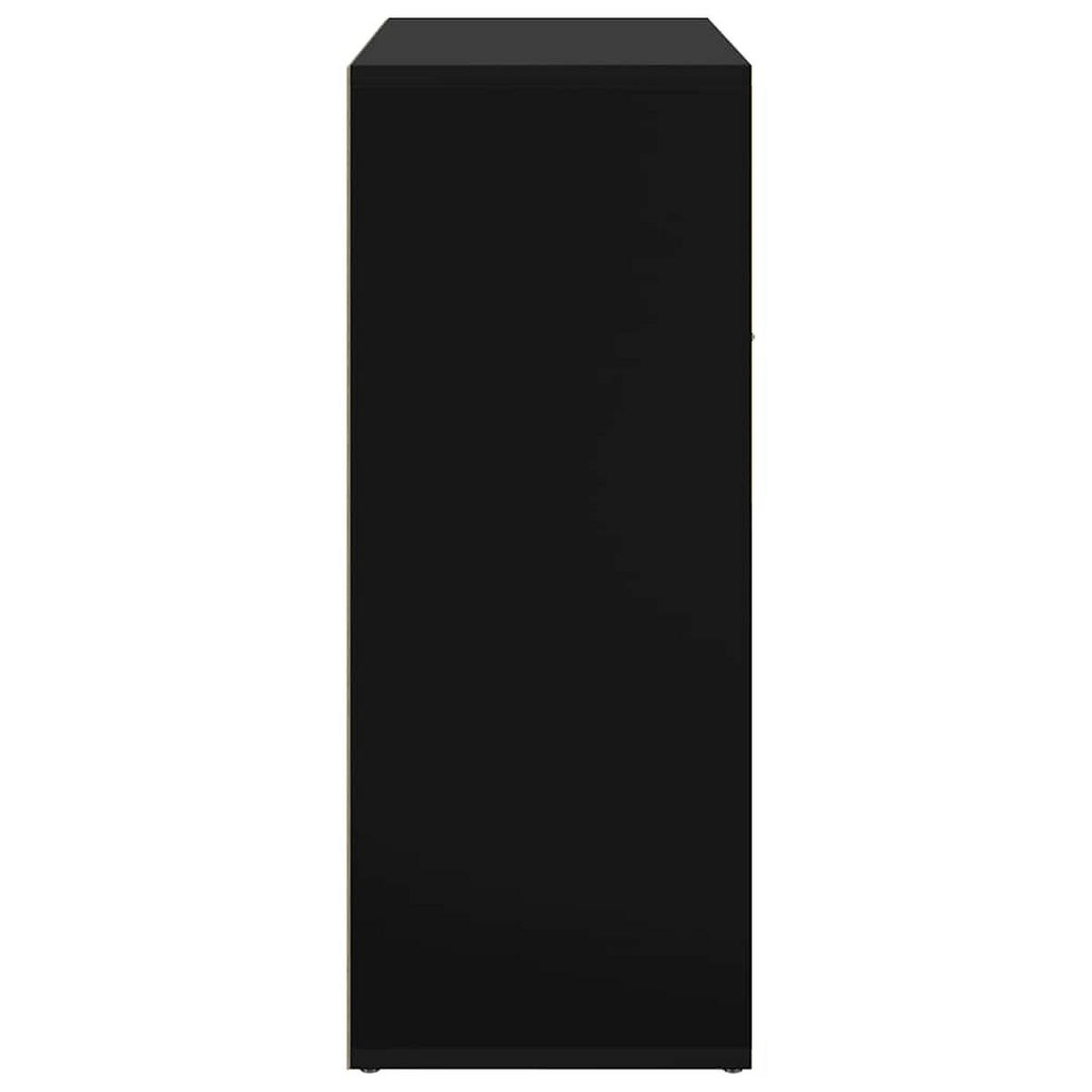 SIDEBOARD mit Schublade und Schrank mit Türen, 60/30/75 cm, aus Holzwerkstoff, in Schwarz - Schwarz/Grau, Holz/Metall (60/75/30cm) - vidaXL