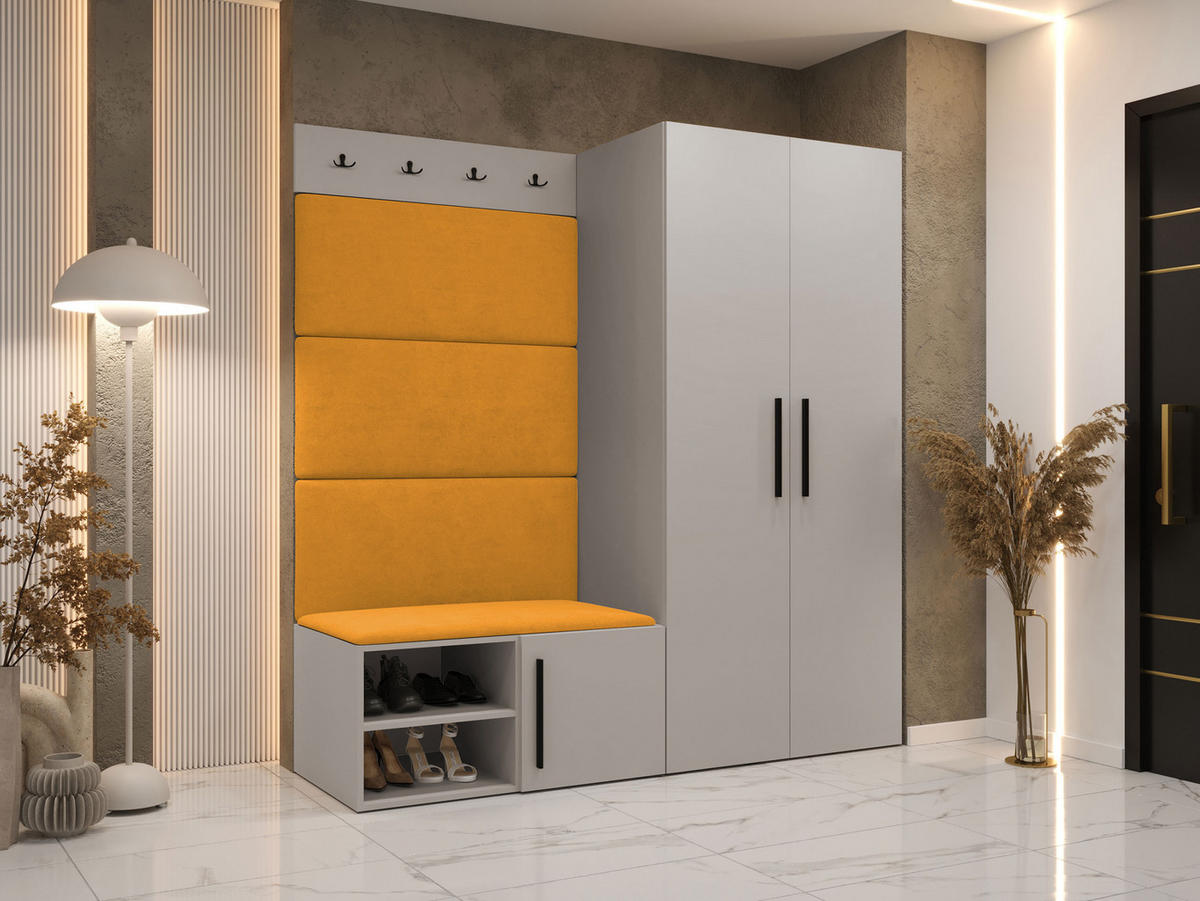 GARDEROBEN-SET Medi I - Kaschmir/Schwarz, Holzwerkstoff/Kunststoff (80/191/50cm) - MIRJAN24