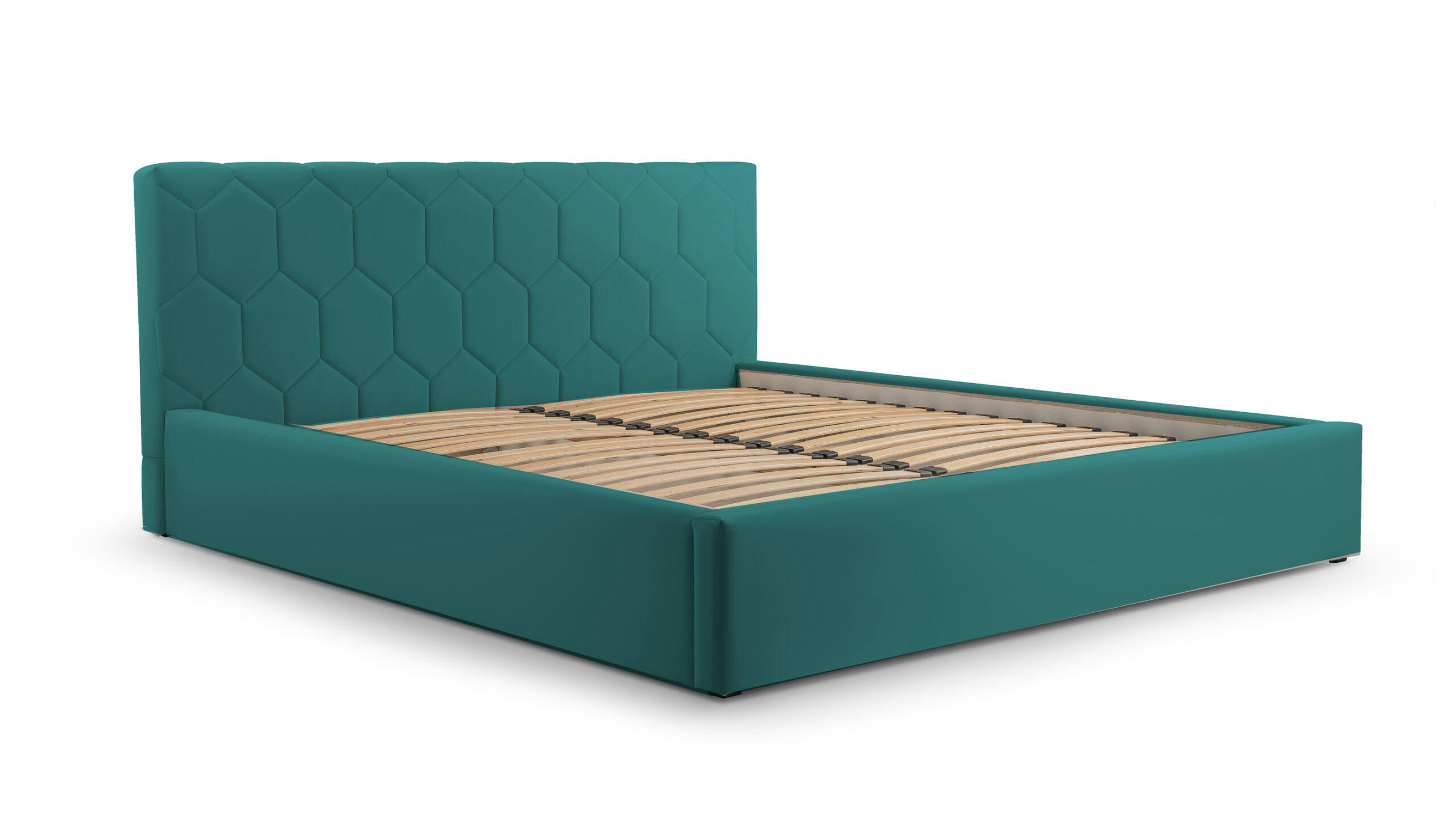 POLSTERBETT Bett 02 - 140x200 - Peacook - Türkis, Holz/Textil (140/200cm) - Möblo