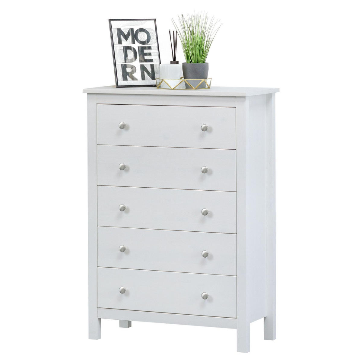 KOMMODE Massivholz 37/106/75 cm - Weiß, Holz (106/75/37cm) - hagge home