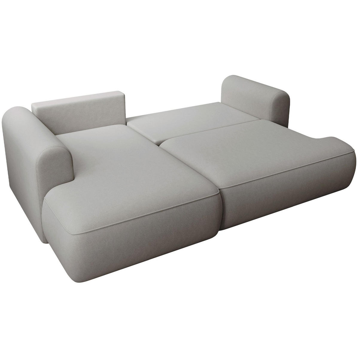 ECKSCHLAFSOFA Ovo Mini Grau Easy-Clean-Samtbezug - Schwarz/Grau, Kunststoff/Textil (238/156cm) - Selsey