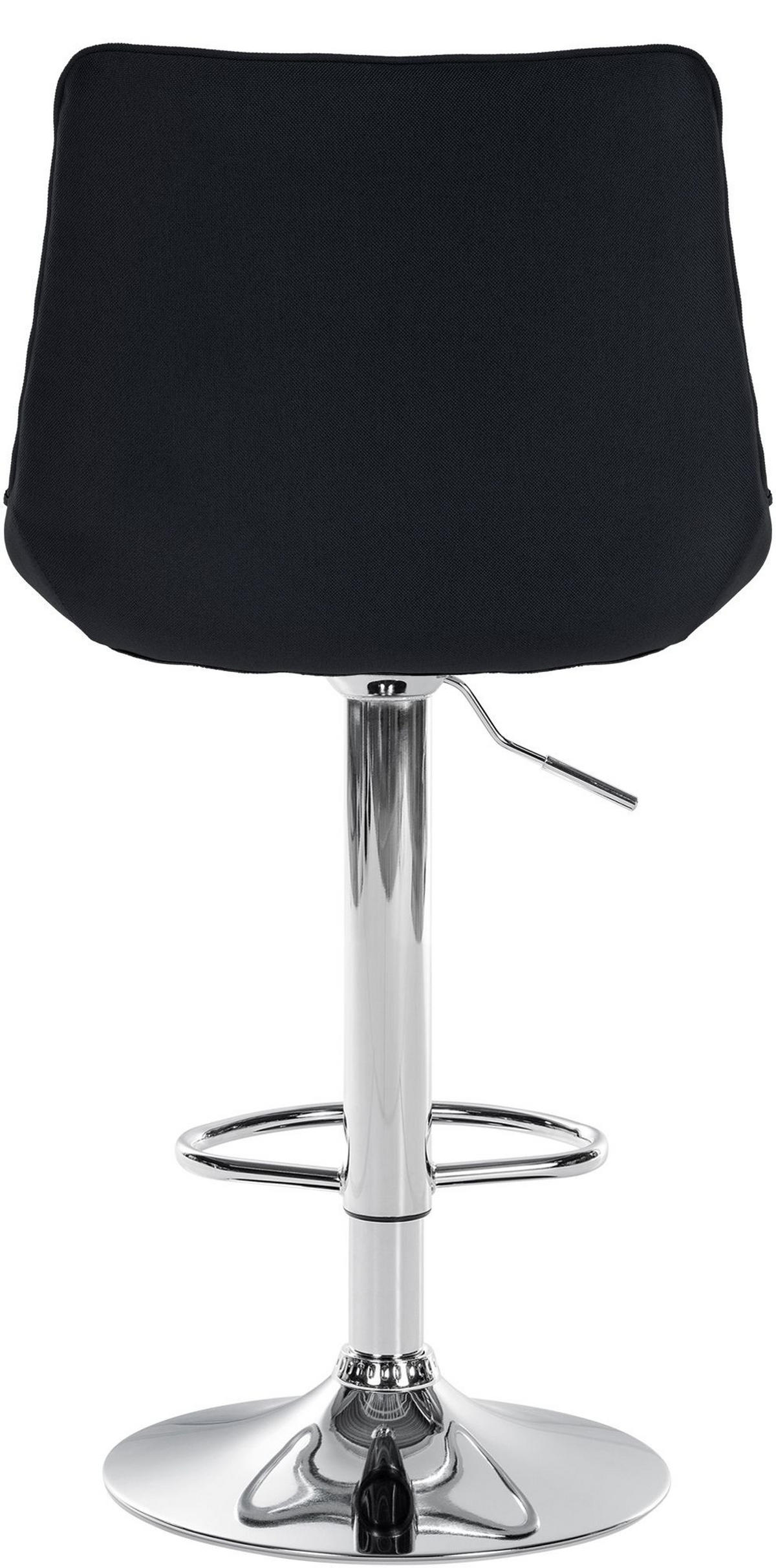 BARHOCKER RIO Schwarz Stoff Chrom - Schwarz, Textil/Metall (49.5/91/50cm) - DELUKE