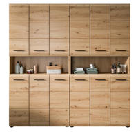 BADEZIMMERSCHRÄNKE Eiche Artisan, 2x Mehrzweckschrank 180 cm, viel Stauraum, Cover - Schwarz/Eiche Artisan, Holzwerkstoff/Kunststoff (180/185/30cm) - Inn.Furn