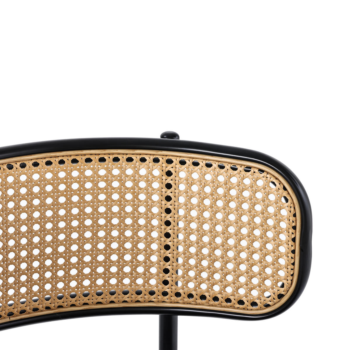 ESSZIMMERSTUHL 4er Set Samt Schwarz Metallbeine Rattan - Schwarz, Textil (51/75/50cm) - FLIEKS