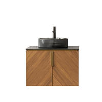 WASCHTISCH Braun-Eiche 61/50/52 cm - Schwarz, Holz (61/52.6/50cm) - PANGIVO