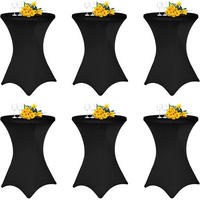 STEHTISCHHUSSE 6er Set Schwarz 80 cm - Schwarz, Textil (80/80cm)
