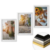 WANDBILDER 3er-Set - 40x60 cm Weißer Rahmen - Straßenkaffee Sonnenblumen - Weiß, Kunststoff (40/60cm) - ArtPrintCave