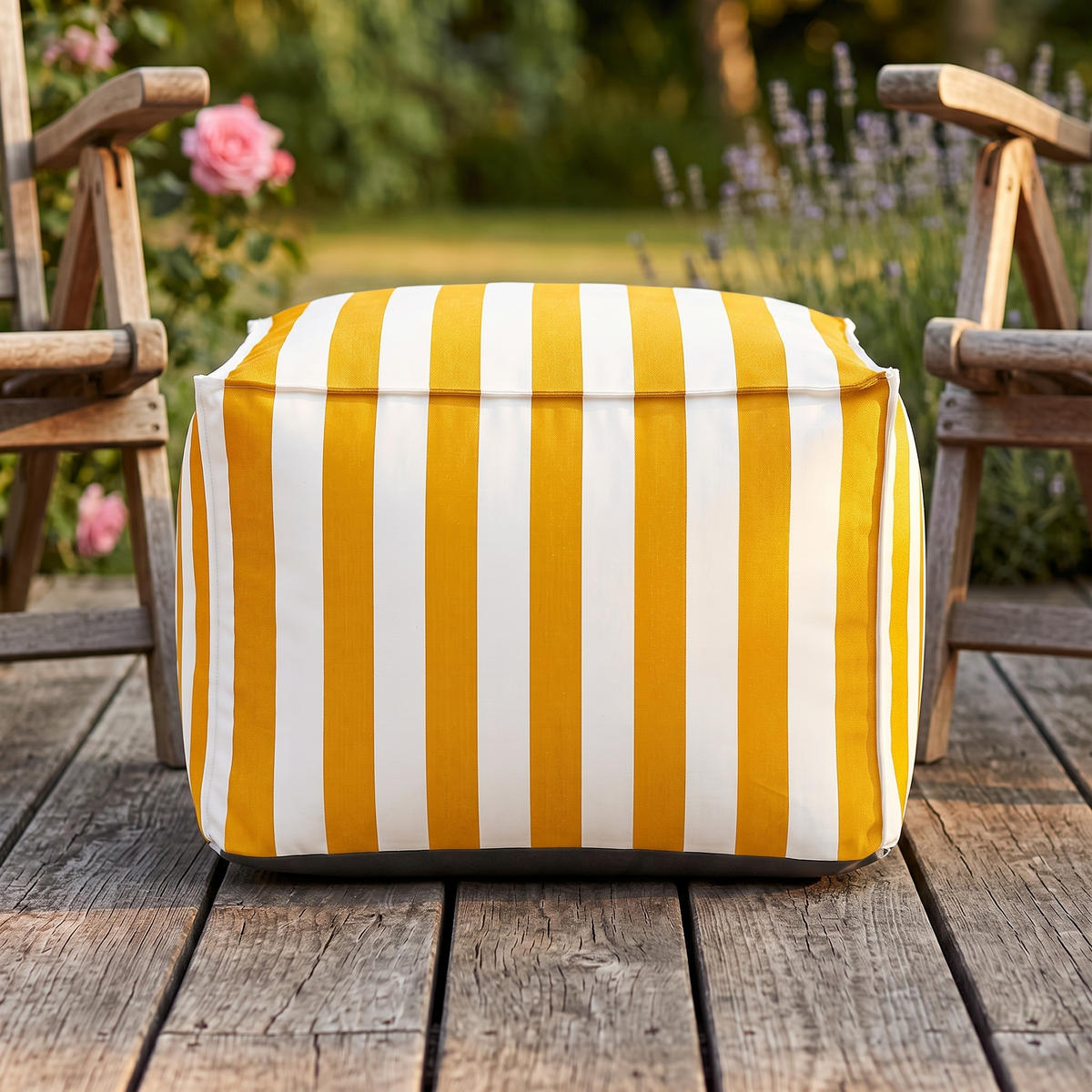 OUTDOOR Pouf Sitzsack SOFT für Garten & Terrasse, Gelb - Gelb, Textil (70/40/70cm) - Muffo