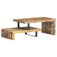 2-TLG. Couchtisch-Set Recyceltes Massivholz - Braun, Holzwerkstoff (90/50/40cm) - furnicato