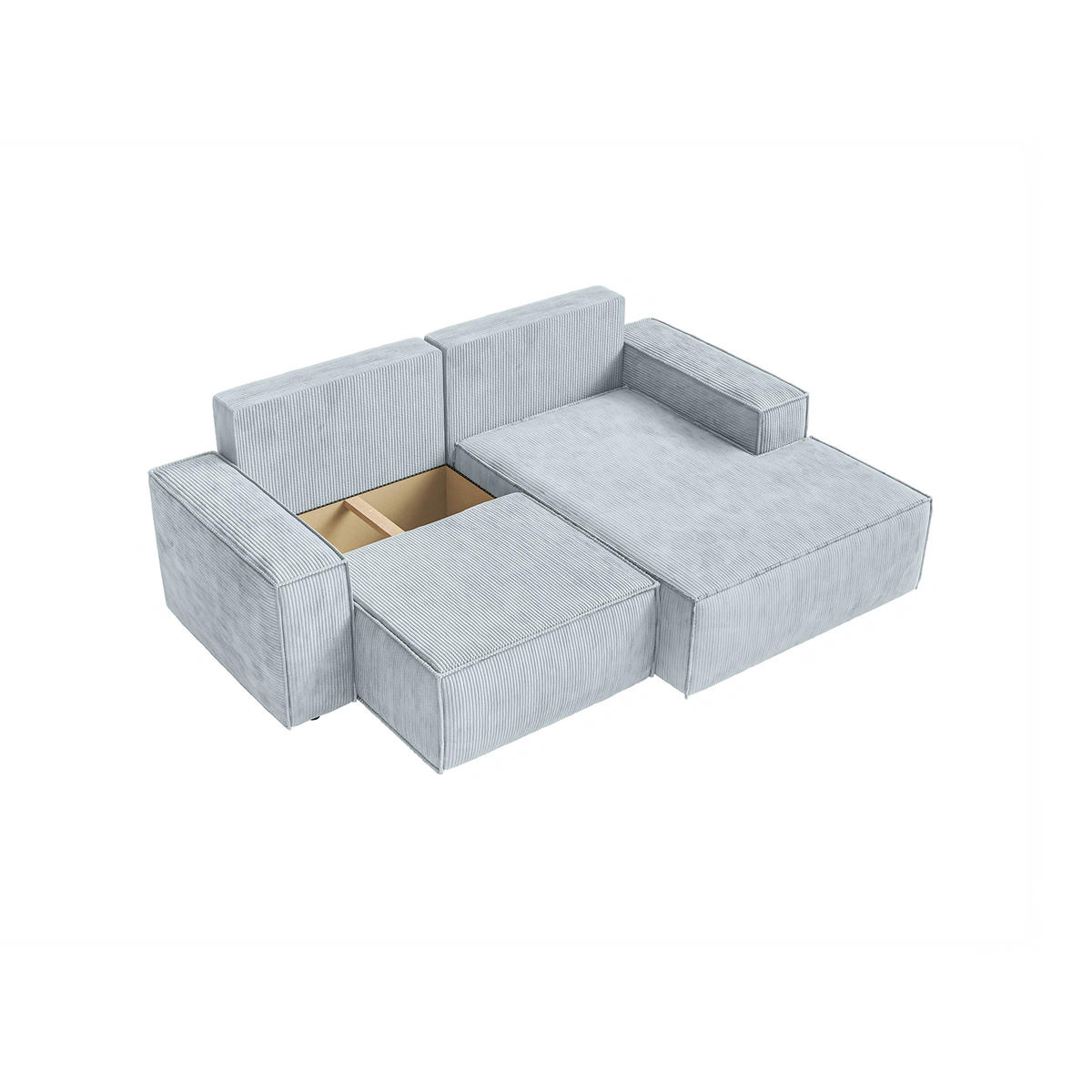 ECKSOFA KOKKO MINI mit Schlaffunktion, Hellgrau - Hellgrau, Textil (240/167cm) - Fedve