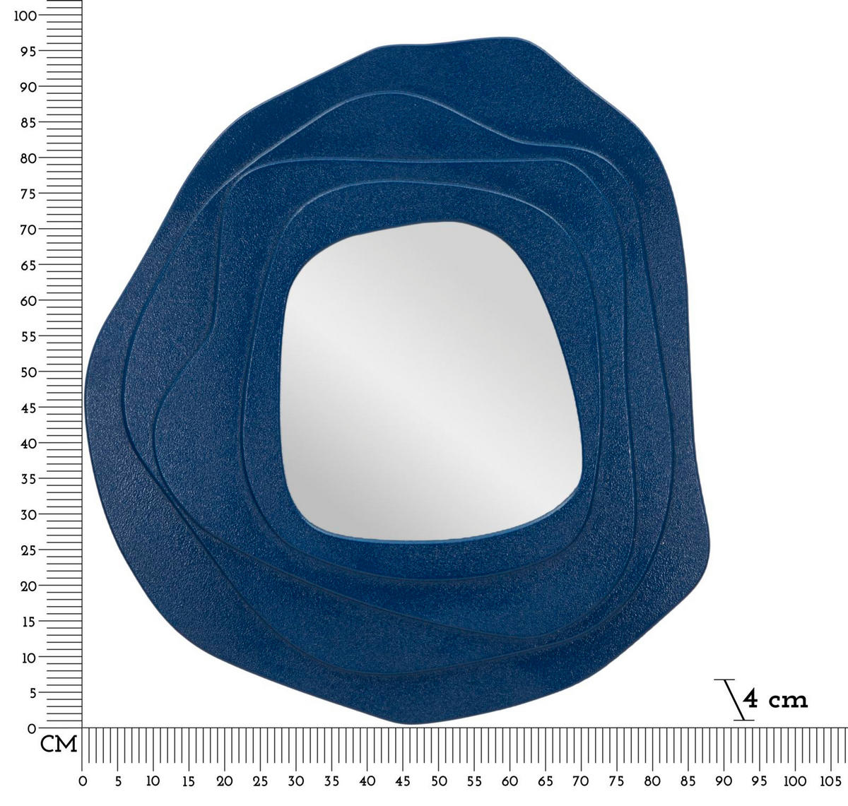 WANDSPIEGEL Dalia, blau, MDF und Spiegelglas, 90 x 4 x 97 cm - Blau, Glas/Holzwerkstoff (90/97/4cm) - Mauro Ferretti
