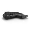 ELEKTRISCHES-ECKSOFA rechts Alyse aus Samt grau 5 Sitzplätze - Grau, Textil (188/295cm) - Micadoni