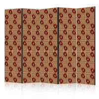 PARAVENT Akustik 5-tlg 225x172 cm Abstraktion Retro - Rot, Holz/Textil (225/172/3cm) - Muralo