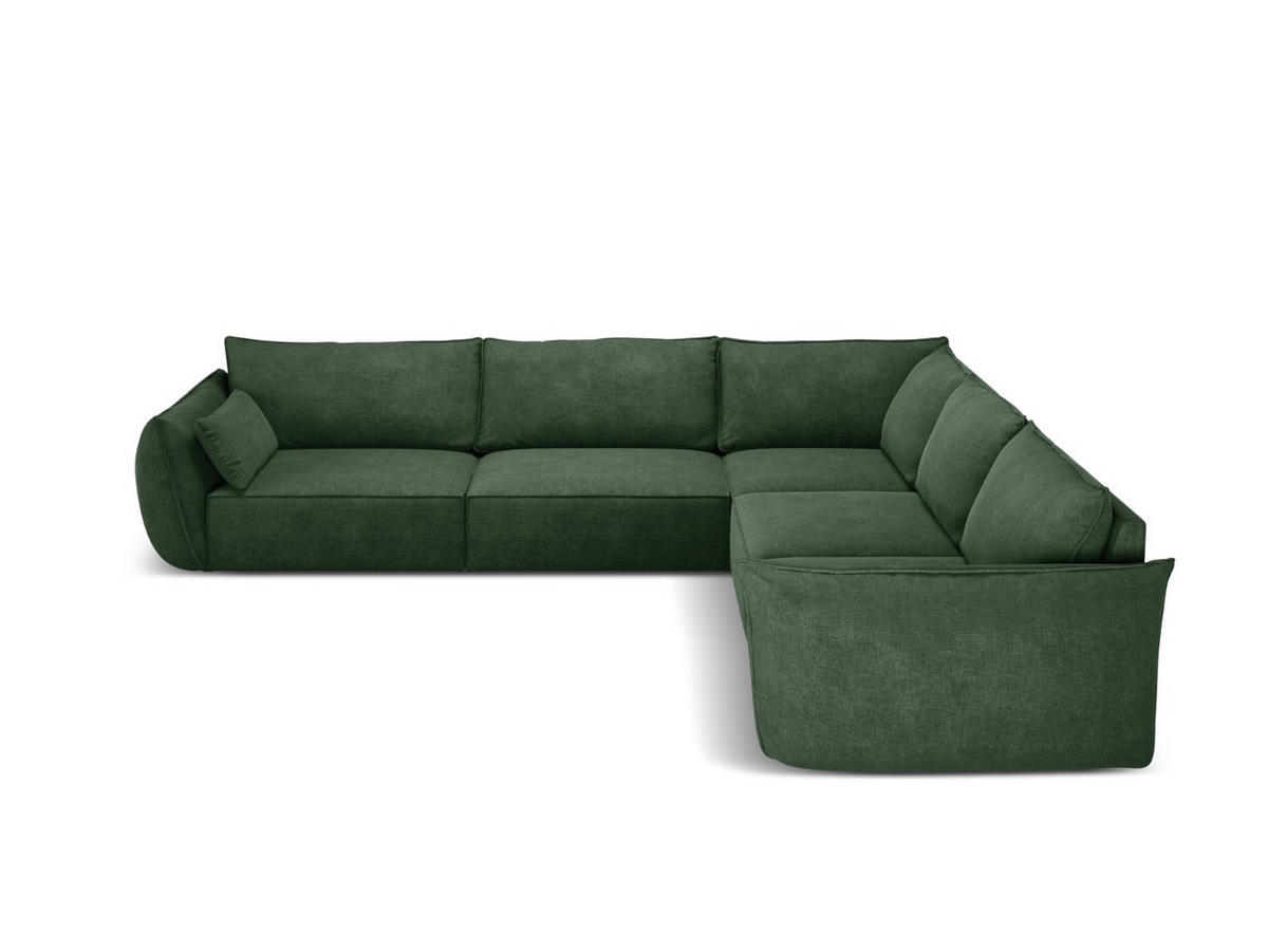WENDBARES-ECKSOFA Kaelle aus Chenille-Stoff flaschengrün 7 Sitzplätze - Dunkelgrün, Textil (286/286cm) - Micadoni