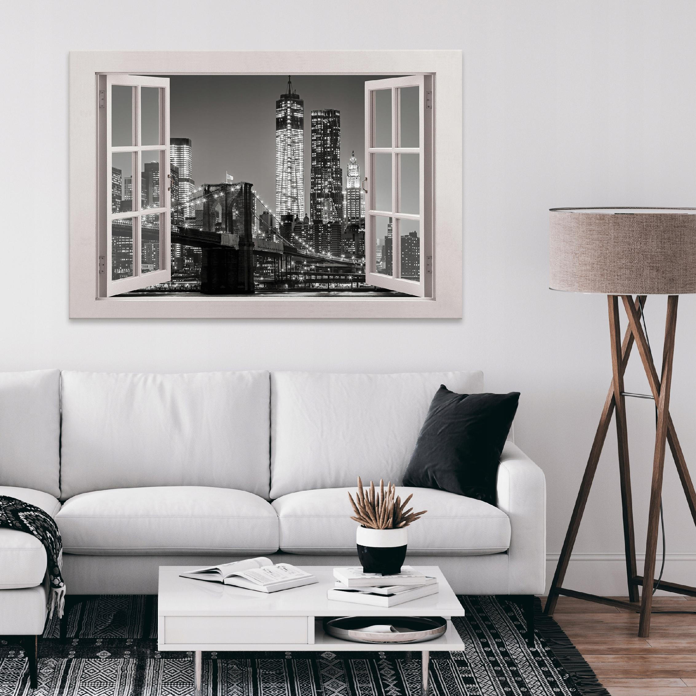 LEINWAND BILDER Stadt New York Wohnzimmer 100x70 - Multicolor, Holzwerkstoff (100/70cm) - Wallarena