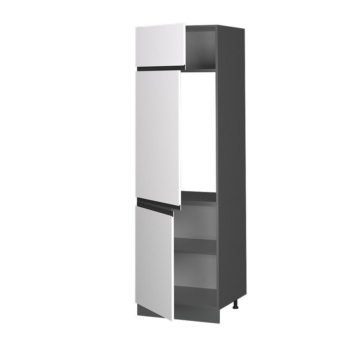 KÜHLUMBAUSCHRANK R-Line Weiß 60 cm J-Shape - Anthrazit/Weiß, Holzwerkstoff (60/206.8/57.2cm) - Vicco