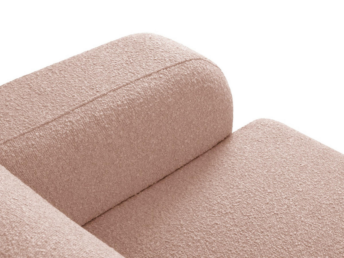 ECKSOFA links Molino aus Boucle puderrosa 4 Sitzplätze - Pink, Textil (170/250cm) - Micadoni