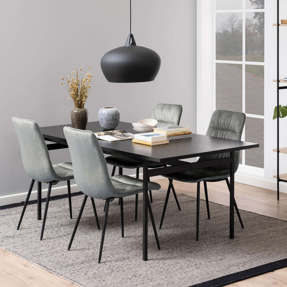 ESSTISCH - Schwarz - Schwarz, Holz (200/90/74cm) - Drawer