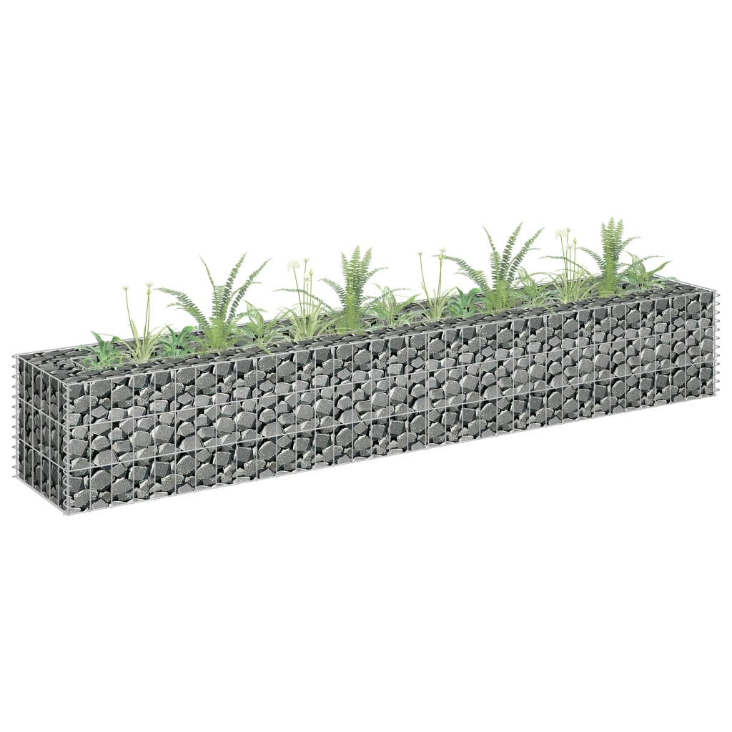 furnicato Gabionen-Hochbeet Silber 30x30x180 cm