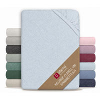 SPANNBETTTUCH Premium Biber Melange UNI ciel, 140x200 cm - 160x200 cm - Hellblau, Textil (160/200cm) - biberna