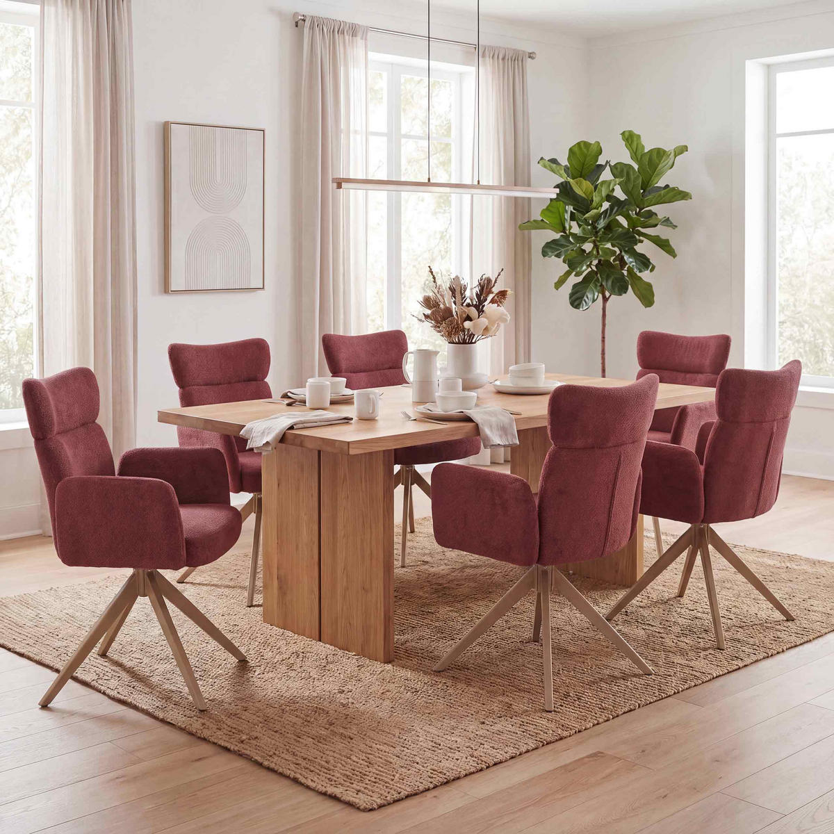 ESSZIMMERSTUHL Bordeaux - Bordeaux, Textil (63/92/58cm) - MCW