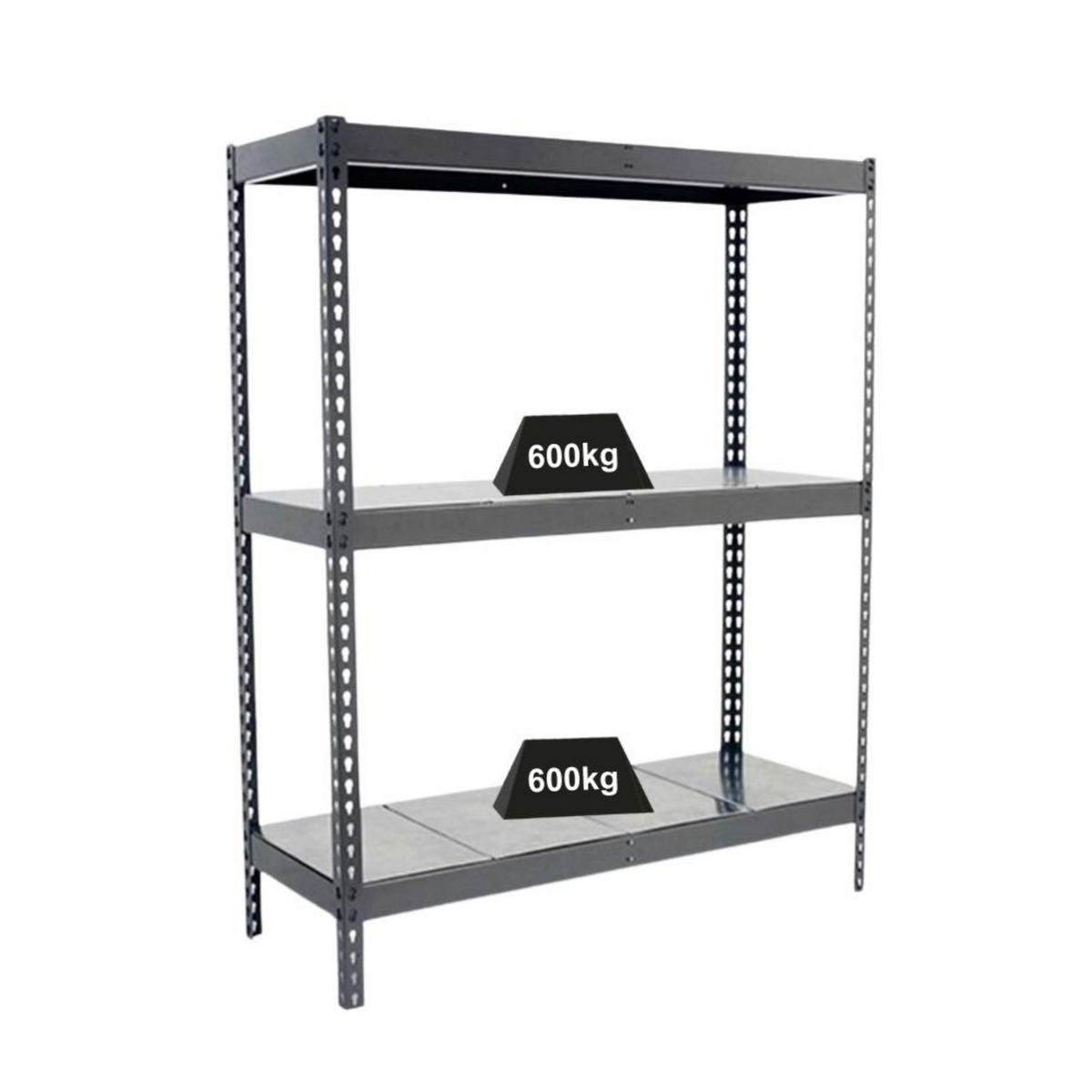 SCHWERLASTREGAL METAL BEAST THREE | HxBxT 200x240x90cm | Fachlast 400kg | Grau - Grau, Metall (240/200/90cm) - PROREGAL